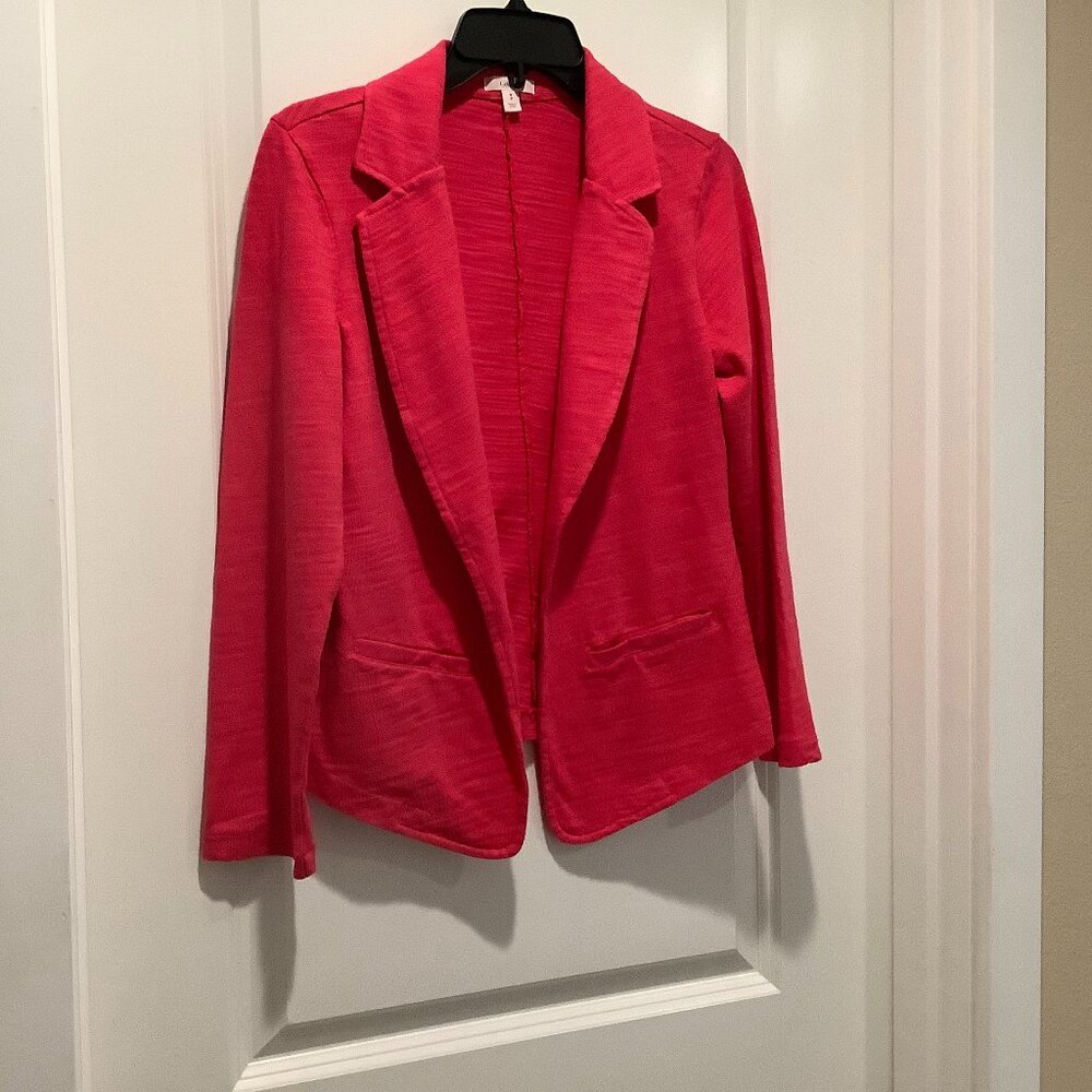 Caslon T-shirt Knit Jacket, pink, size small petite